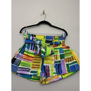 Womens Alexis Jarrah Multi Color Shorts Size 10 Cotton Stretch Belted High Waist